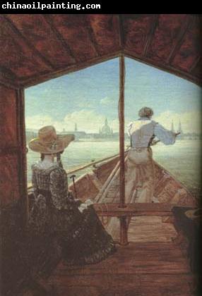 Carl Gustav Carus Boat Ride on the Elbe,near Dresden (mk10)