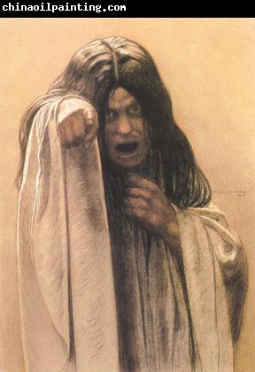 Carlos Schwabe Study for The Wave female figure left of the central figure (mk19)