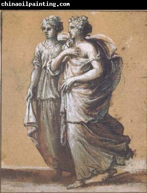 Claude Lorrain Two Female Figures (mk17)