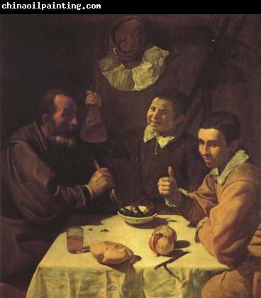 Diego Velazquez Trois Hommes a table (df02)