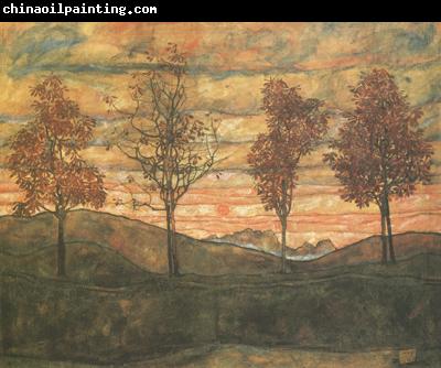 Egon Schiele Four Trees (mk12)