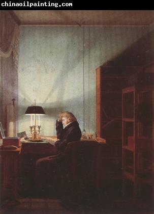 Georg Friedrich Kersting Man Reading by Lamplight (mk22)