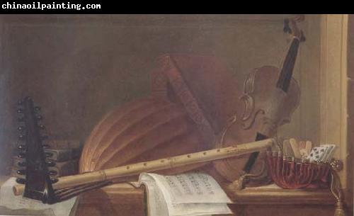 HUILLIOT, Pierre Nicolas Still Life of Musical Instruments (mk14)