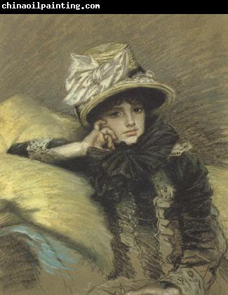 James Tissot Pastel Portraits such as Berthe and his La Femme a Paris series represent Tissot's final works before his religious conversion (nn01)