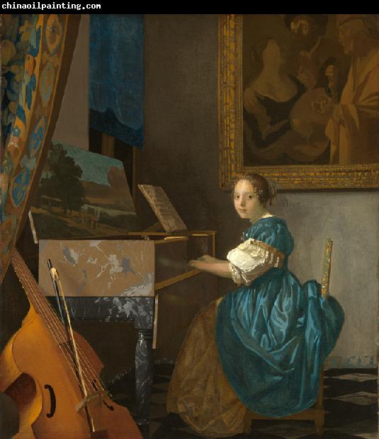 Jan Vermeer Young Woman Seated at a Virginal (mk08)