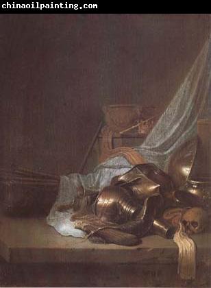 POORTER, Willem de Still Life with Weapons and Banners (mk14)