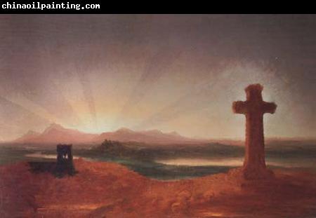 Thomas Cole Unfinished Landscape (The Cross at Sunset) (mk13)