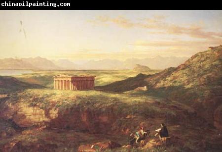 Thomas Cole The Temple of Segesta with the Artist Sketching (mk13)