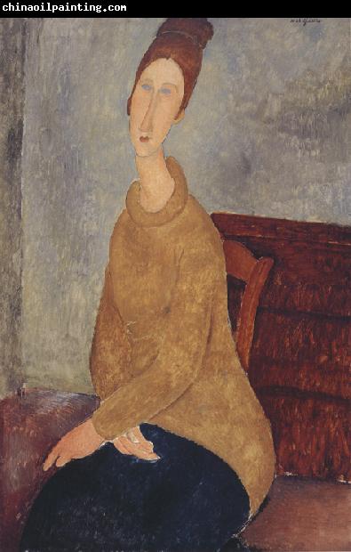 Amedeo Modigliani Jeanne Hebuterne with Yellow Sweater (mk39)