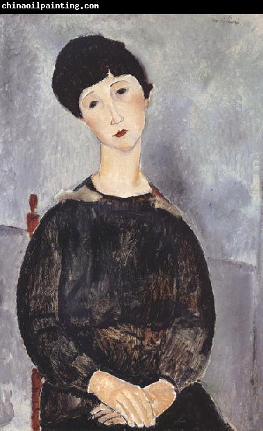 Amedeo Modigliani Young Seated Gil with Brown Hair (mk39)