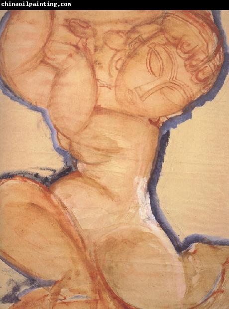 Amedeo Modigliani Rose Caryatid with Blue Border (mk39)