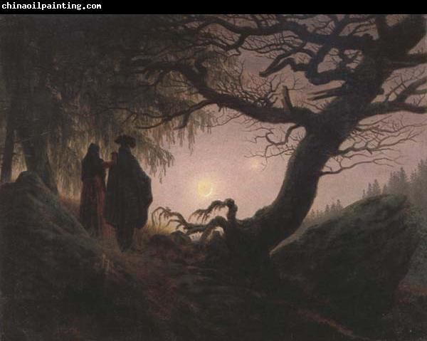 Caspar David Friedrich Man and Woman Contemplating the Moon (mk43)