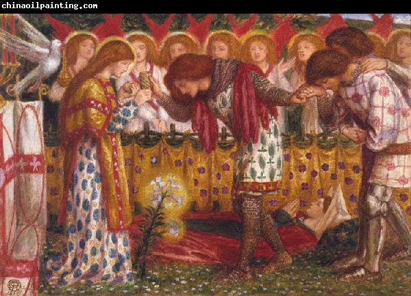 Dante Gabriel Rossetti How Sir Galahad,Sir Bors and Sir Percival were Fed with the Sanc Grael But Sir Percival's Sister Died by the Way (mk28)