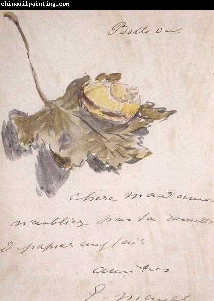 Edouard Manet Lettre avec un escargot sur une feuille (mk40)