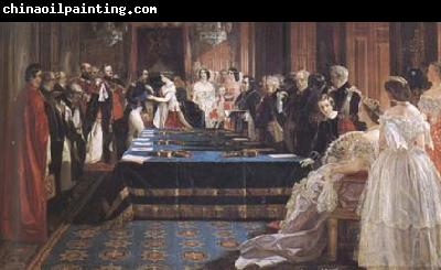 Edward Matthew Ward The Investiture of Napoleon III with the Order of the Garter 18 April 1855 (mk25)