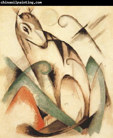 Franz Marc Seated Mythical Animal (mk34)