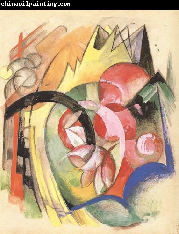 Franz Marc Colorful Flowers (mk34)