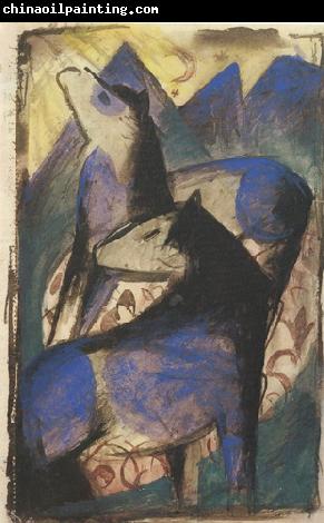 Franz Marc Two Blue Horses (mk34)