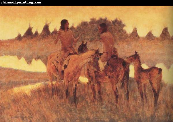 Frederic Remington The Gossiops (mk43)