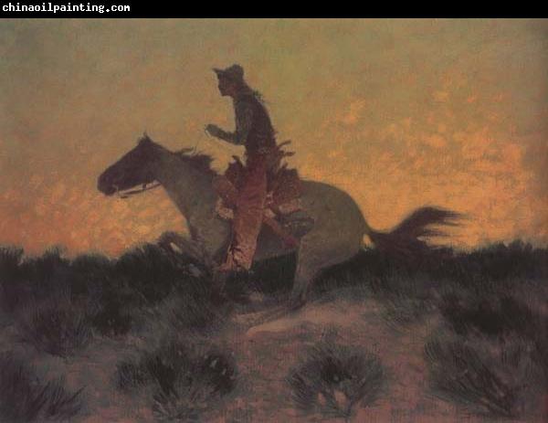 Frederic Remington Against htte Sunset (mk43)