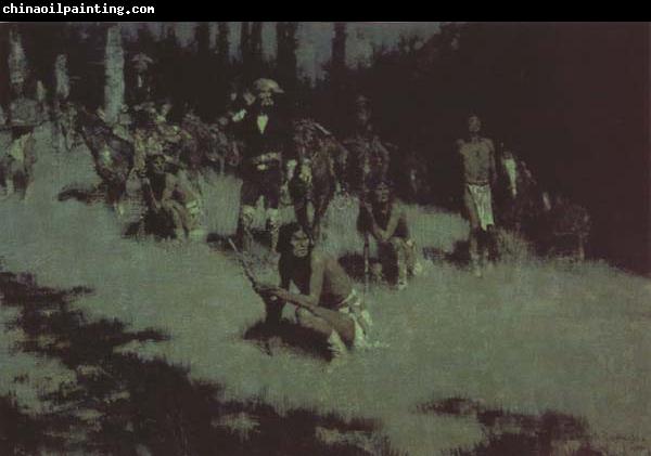 Frederic Remington Apache Scouts Listening (mk43)