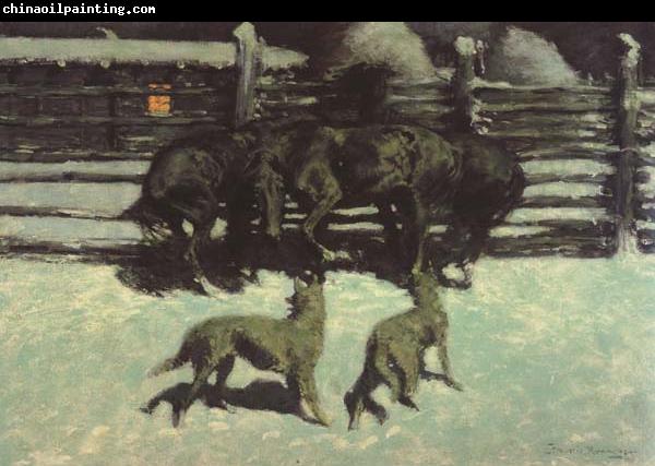 Frederic Remington The Call for Help (mk43)