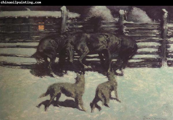 Frederic Remington The Call for Help (mk43)