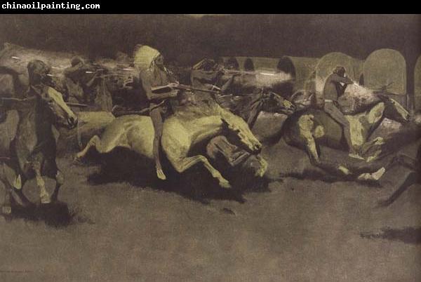 Frederic Remington A Night Attack on a Government Wagon Train (mk43)