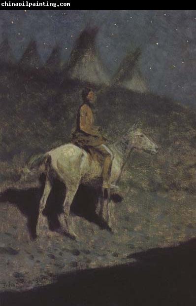 Frederic Remington Indian in the Moonlight (mk43)