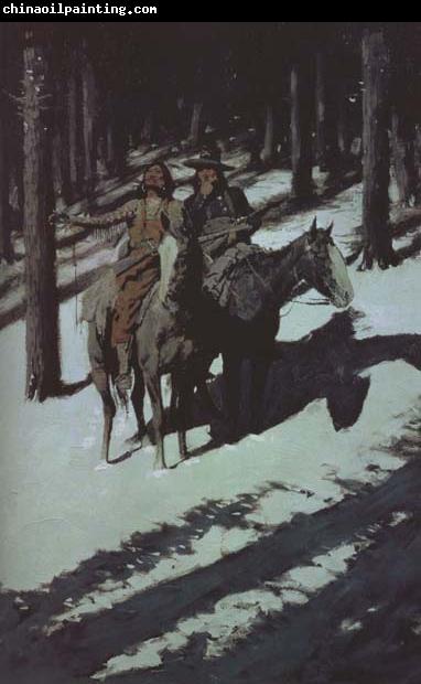 Frederic Remington Indian Scouts in the Moonlight (mk43)