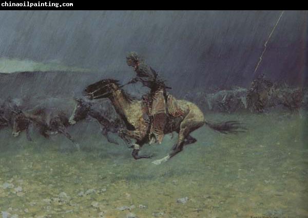 Frederic Remington The Stampede by Lightning (mk43)