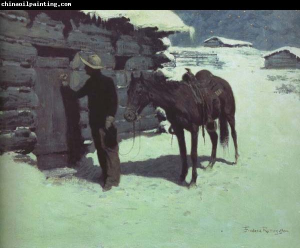 Frederic Remington The Belated Traveler (mk43)