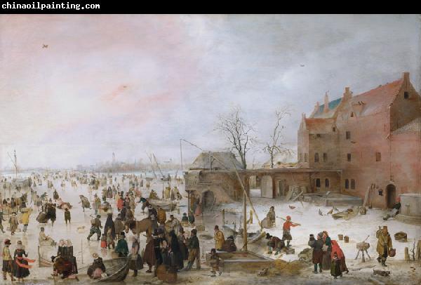 Hendrick Avercamp A Scene on the Ice Near a Town (nn03)