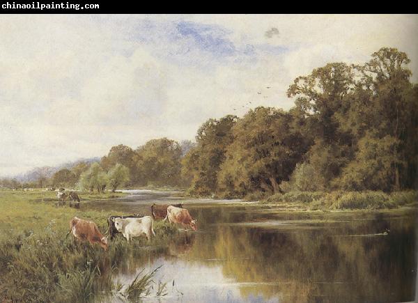 Henry h.parker Cattle watering on a Riverbank (mk37)