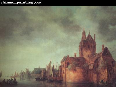 Jan van  Goyen A Castle by a River with Shipping at a Quay (nn03)