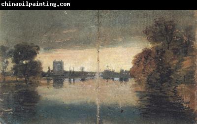 Joseph Mallord William Turner River Scene,Evening effect (mk31)