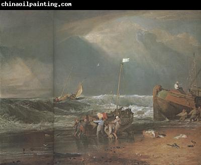 Joseph Mallord William Turner A coast scene with fisherman hauling a boat ashore (mk31)