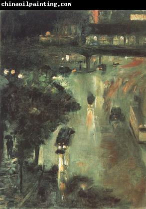 Lesser Ury Nollendorf Square at Night (nn02)