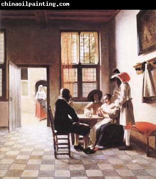 Pieter de Hooch Cardplayers in a Sunlit Room (mk25