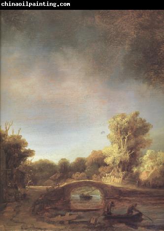 REMBRANDT Harmenszoon van Rijn Details of Landscape with a Stone Bridge (mk33)