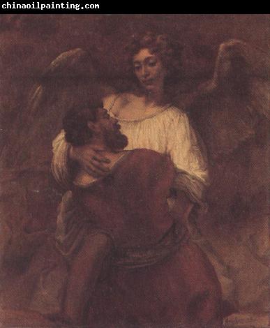 REMBRANDT Harmenszoon van Rijn Facob wrestling with the angel (mk33)