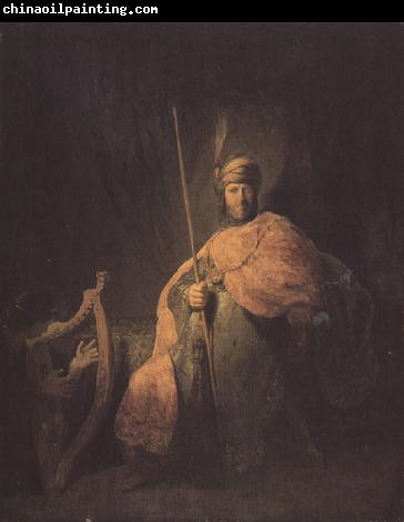 REMBRANDT Harmenszoon van Rijn David playing the Harp for aul (mk330