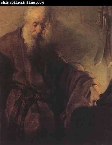 REMBRANDT Harmenszoon van Rijn St Paul at his Writing-Desk (mk33)