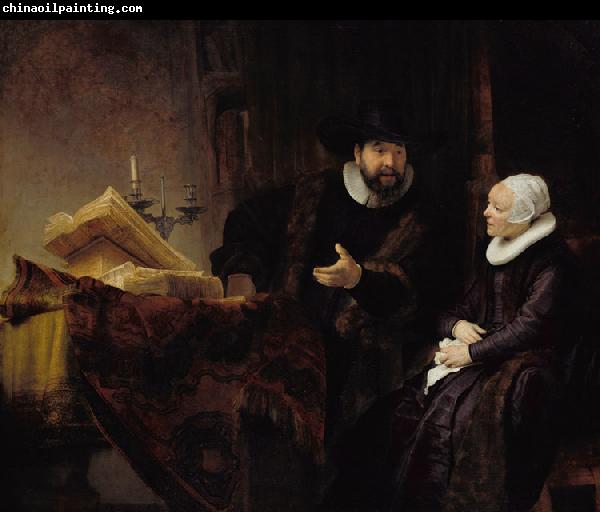 REMBRANDT Harmenszoon van Rijn Double Portrait of the Mennonite Preacher Cornelis Claesz Anslo and his Wife Aeltje Gerritser.Schouten (mk33)