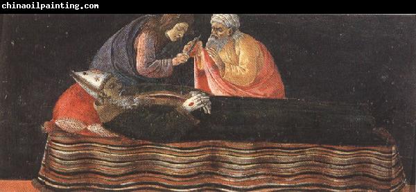 Sandro Botticelli Extracting the heart of St Ignatius Bishop.