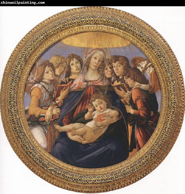 Sandro Botticelli Madonna and Child with six Angels or Madonna of the Pomegranate (mk36)