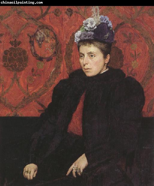 Sir james dromgole linton,P.R.I. Portrait of Mrs Minie Sidney,aged 39 (mk37)