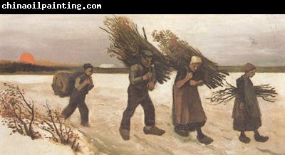 Vincent Van Gogh Wood Gatherers in the Snow (nn04)