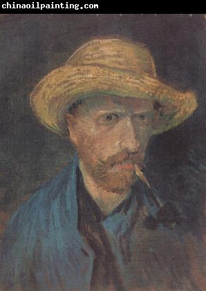 Vincent Van Gogh Self-Portrait with Straw Hat and Pipe (nn04)