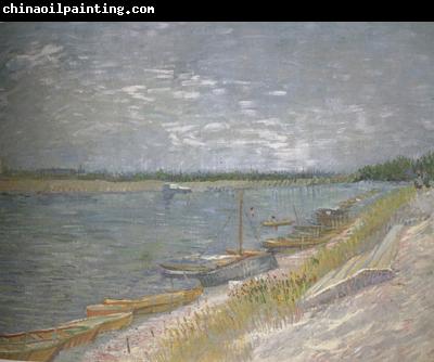 Vincent Van Gogh View of a River wtih Rowing Boats (nn04)